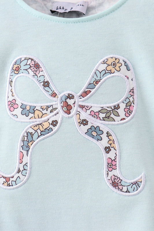Blue Floral Bow Bubble