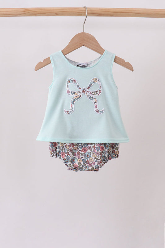 Blue Floral Bow Bubble