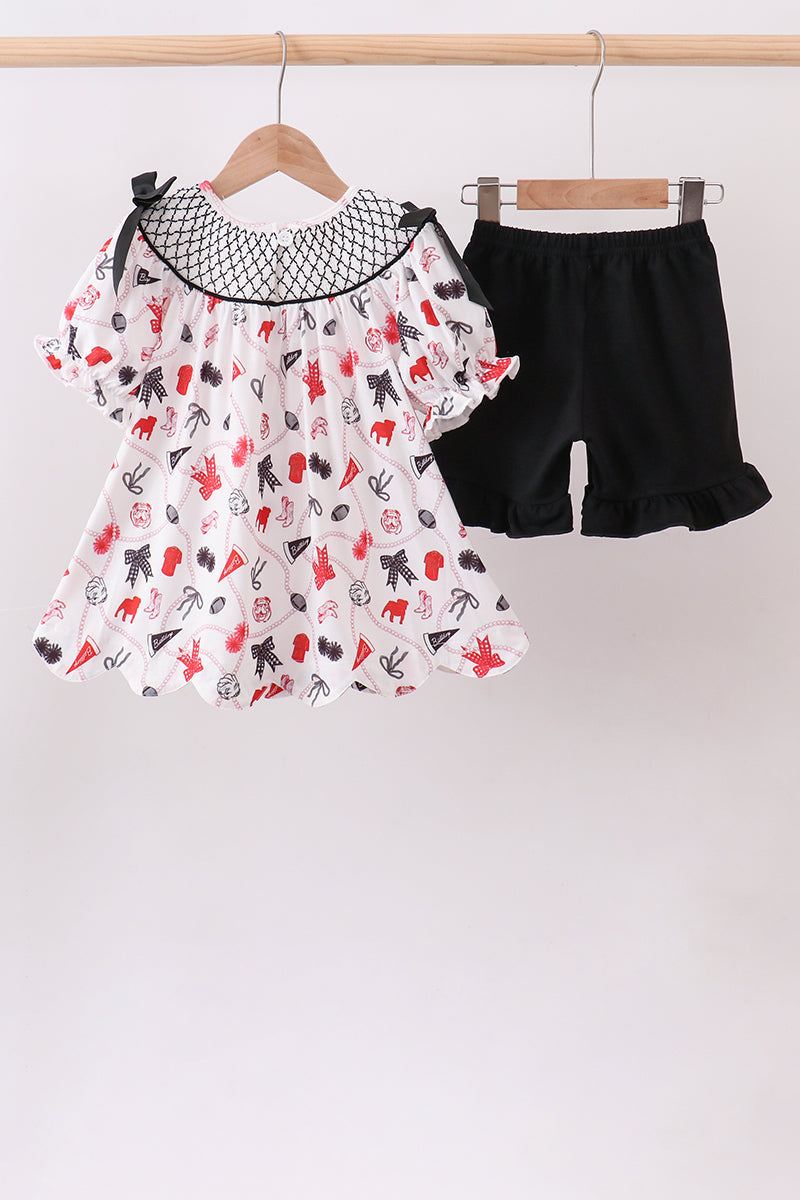 Bulldawgs and Bows Short Set