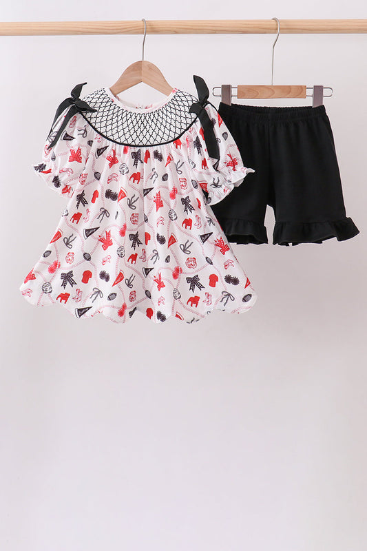 Bulldawgs and Bows Short Set